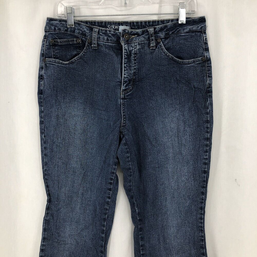 St. John's Bay Bootcut High Rise Stretch Denim Jeans 14 Petite (32x28)